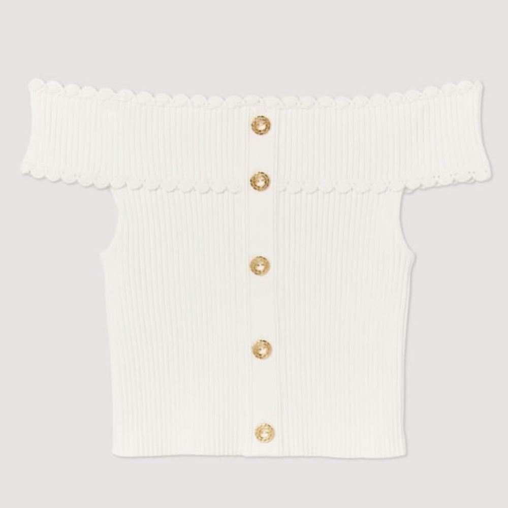 Sandro Crop Top Blanc FR42